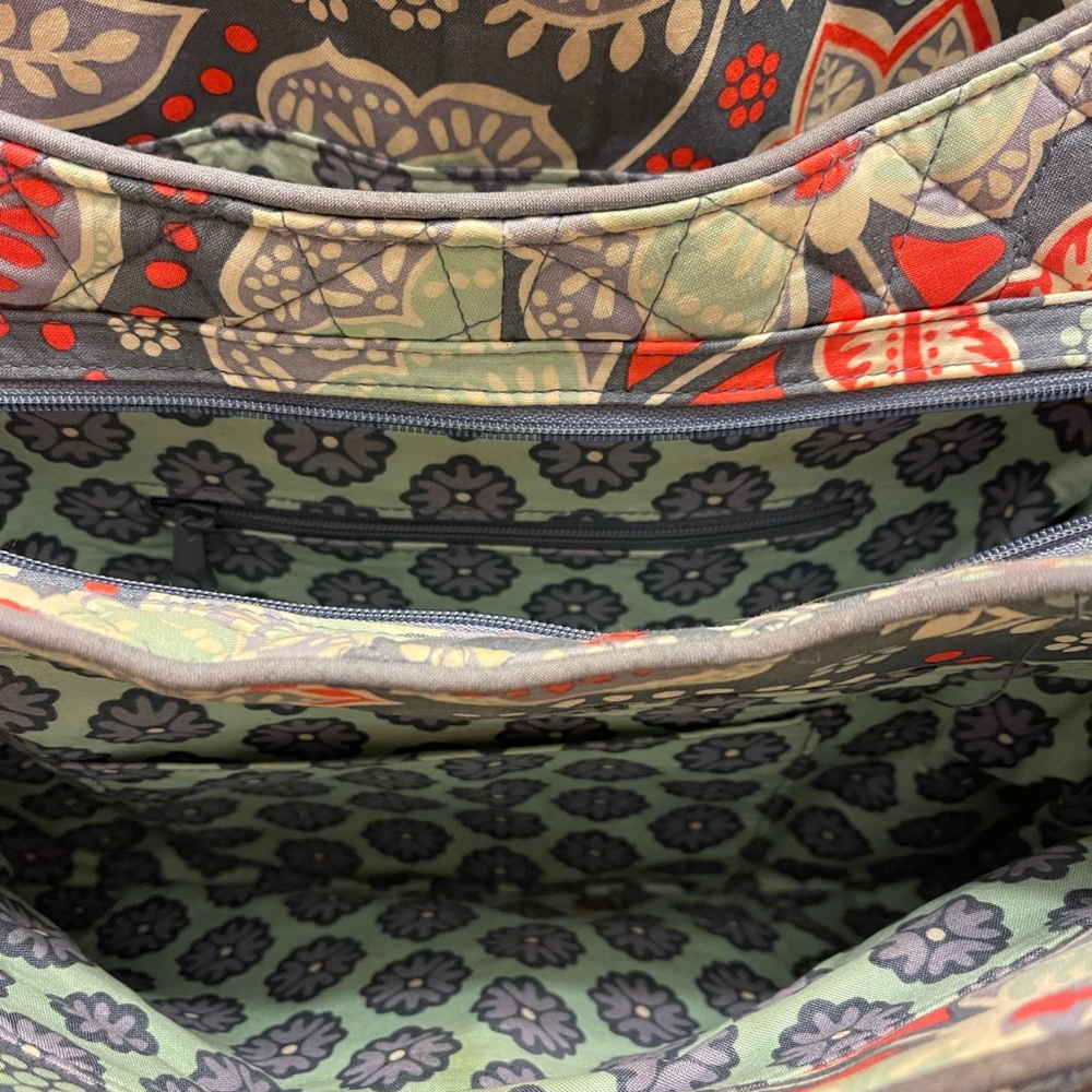 Vera Bradley - purse - gray w/orange, lavender & aqua - used - Picture 5 of 7